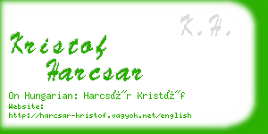kristof harcsar business card